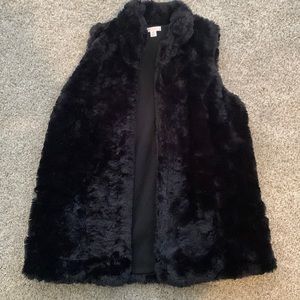 Never Worn faux fur black vest